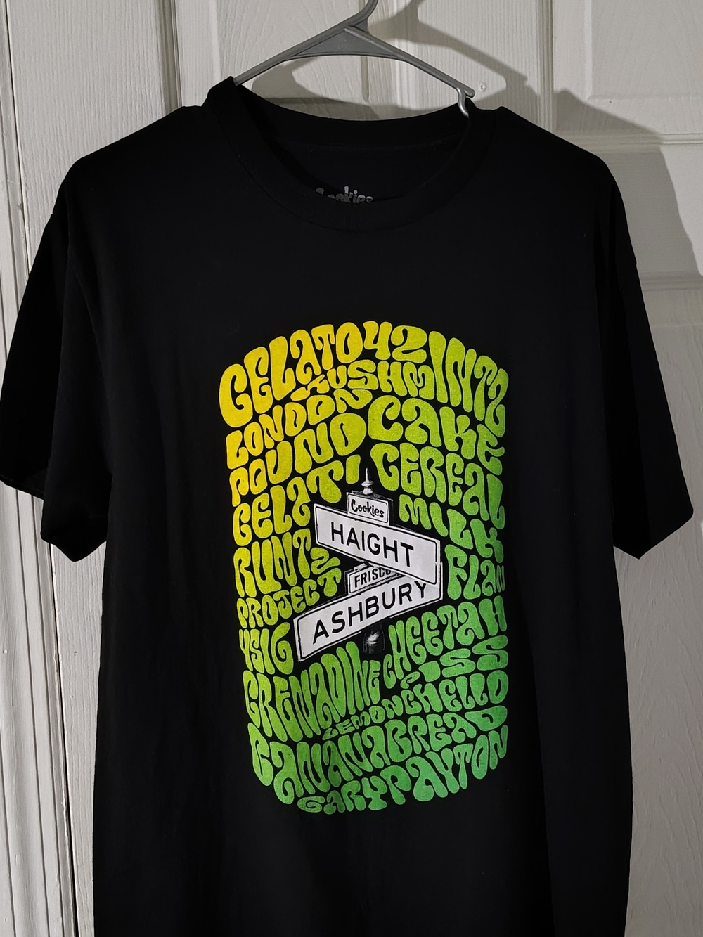 Cookies Haight & Ashbury Graphic Tee - Black with Yellow-Green Print